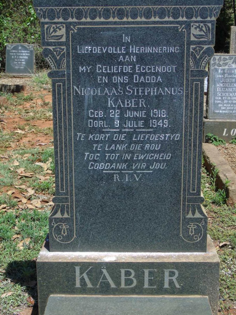 KABER Nicolaas Stephanus 1918-1949