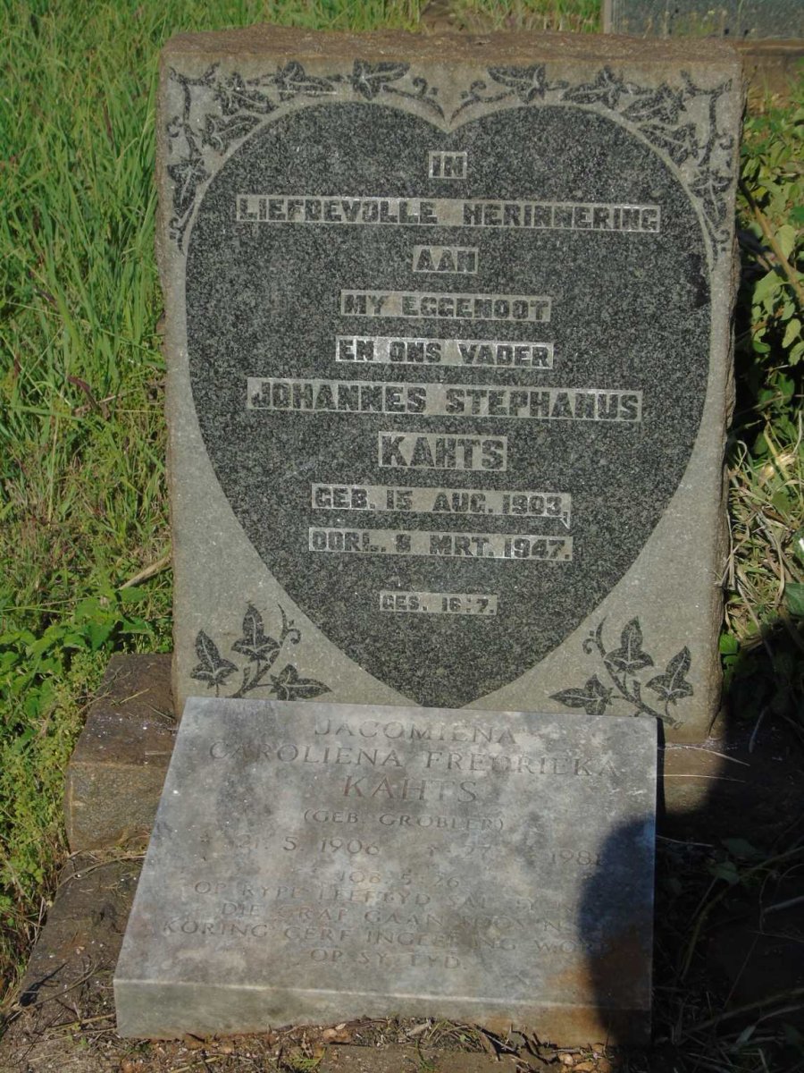 KAHTS Johannes Stephanus 1903-1947 & Jacomiena Caroliena Fredrieka GROBLER 1906-1981_1
