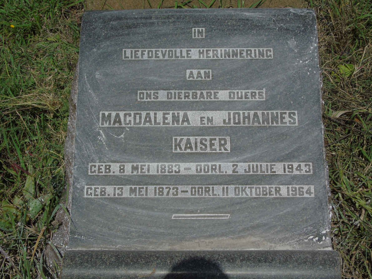 KAISER Johannes 1873-1964 &amp; Magdalena 1883-1943