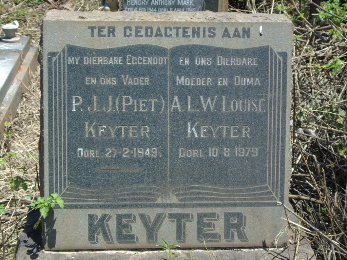 KEYTER P.J.J. -1949 & A.L.W. -1979