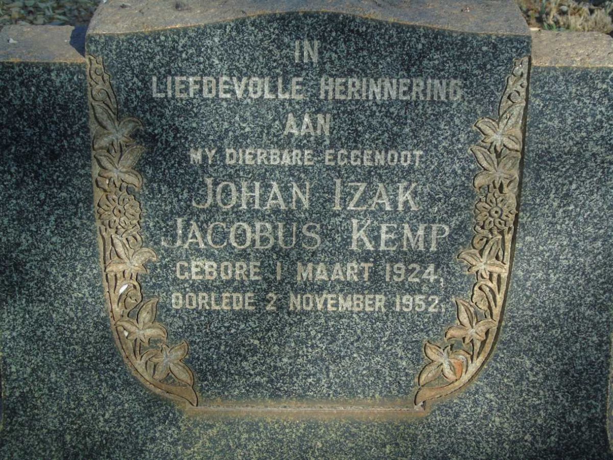 KEMP Johan Izak Jacobus 1924-1952