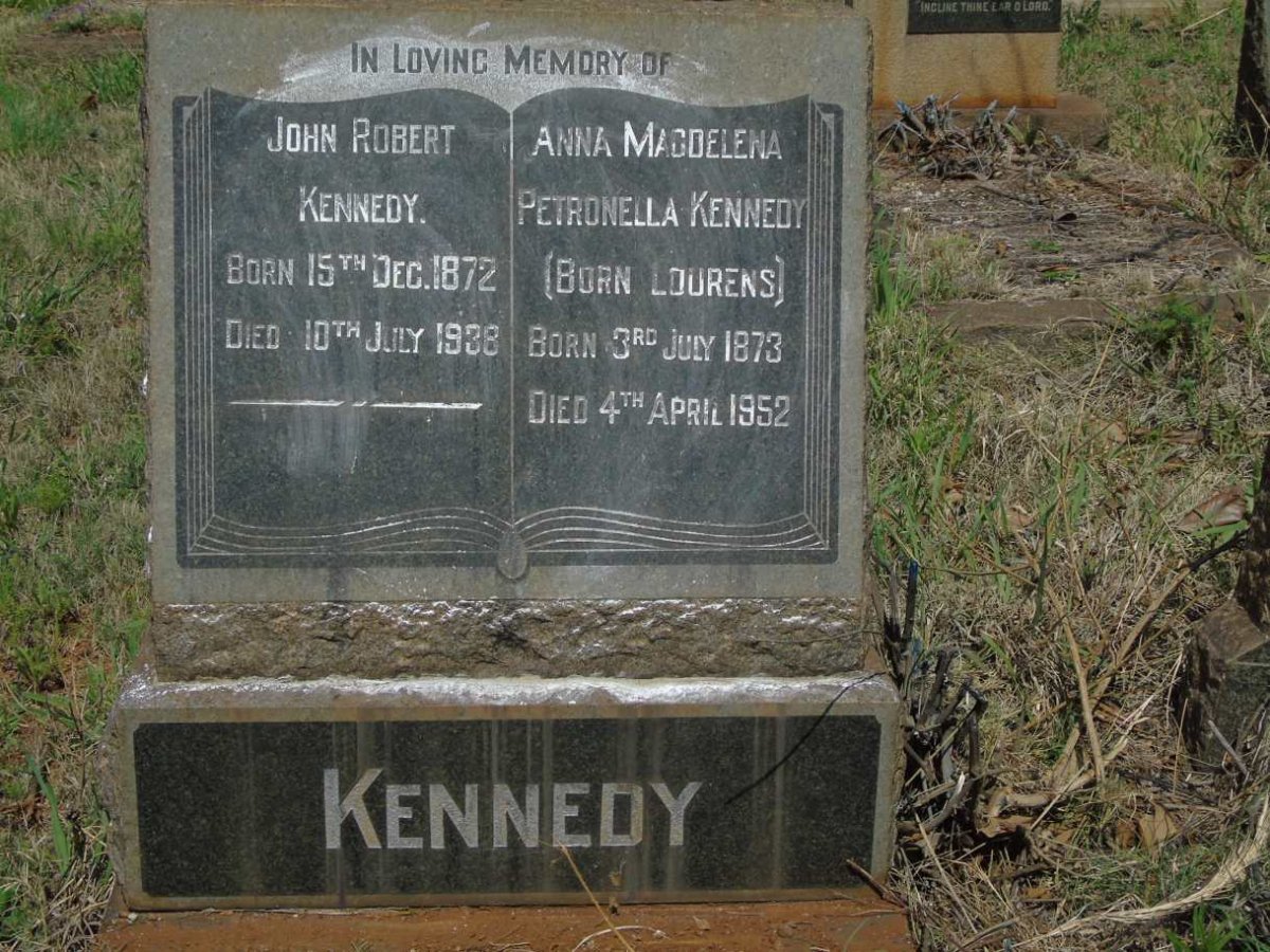 KENNEDY John Robert 1872-1938 & Anna Magdelena Petronella LOURENS 1873-1952