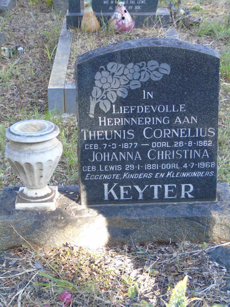 KEYTER Theunis Cornelius 1877-1962 &amp; Johanna Christina LEWIS 1881-1968