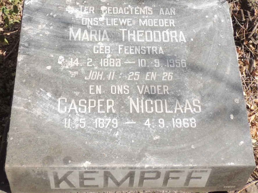 KEMPFF Casper Nicolaas 1879-1968 & Maria Theodora FEENSTRA 1883-1956