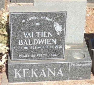 KEKANA Valtien Baldwien 1933-2006