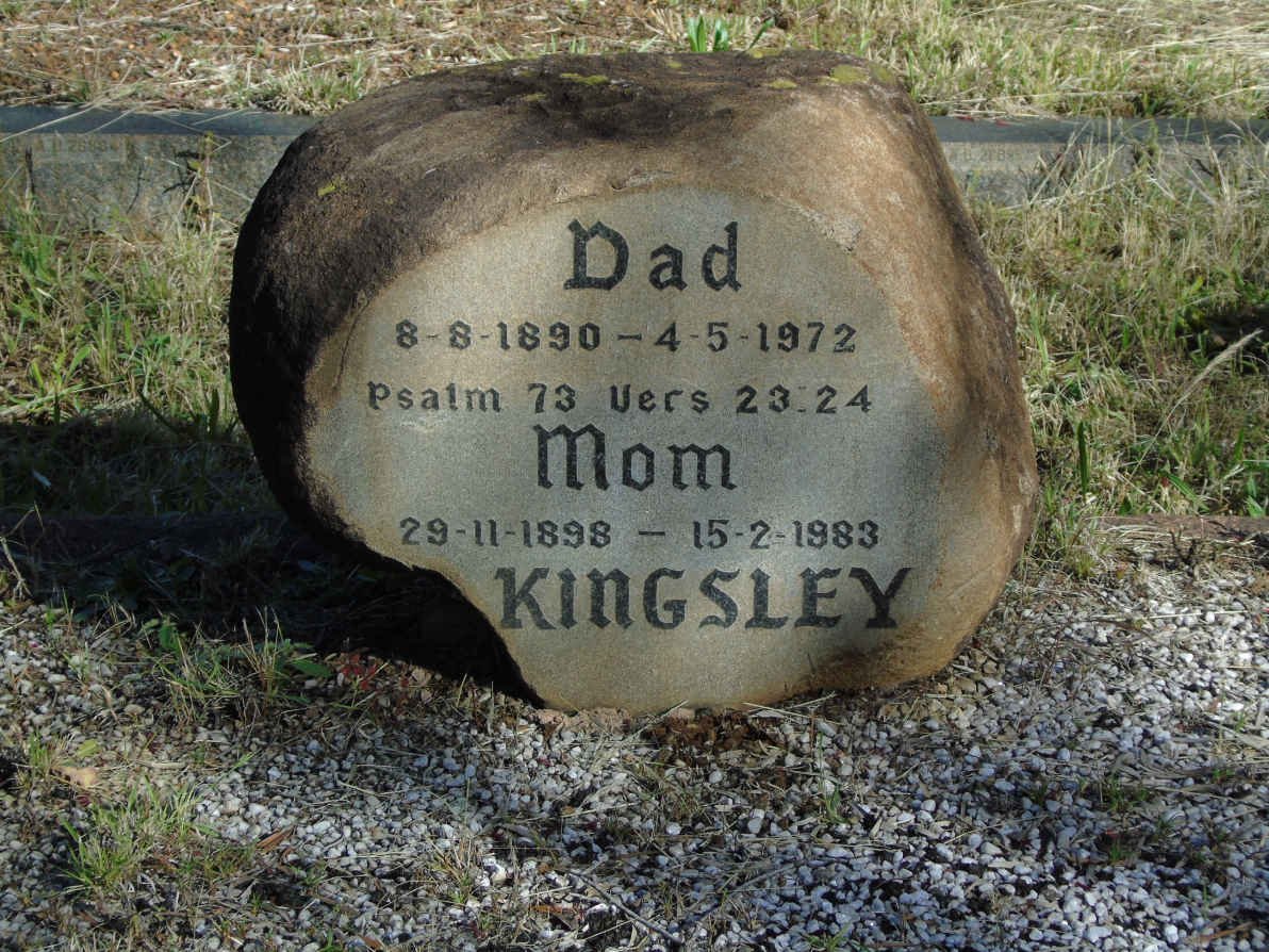 KINGSLEY Dad 1890-1972 &amp; Mom 1898-1983