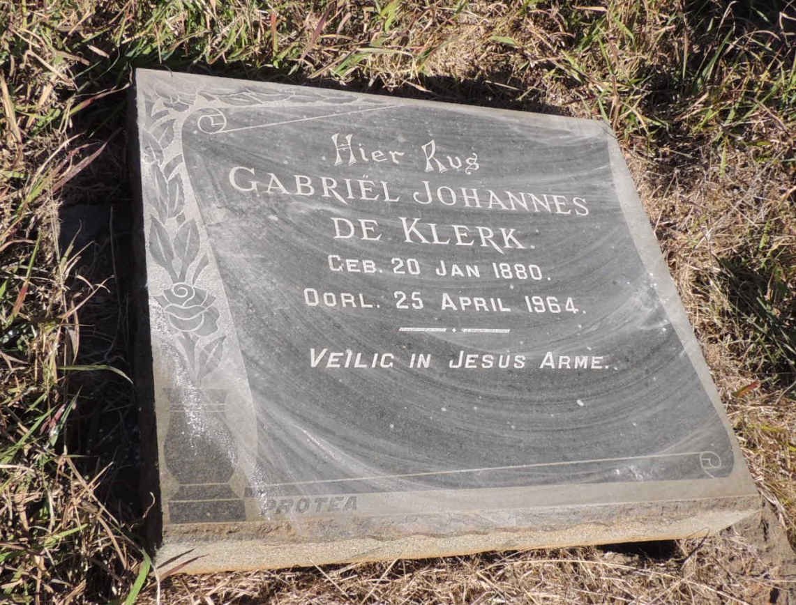 KLERK Gabriel Johannes, de 1880-1964