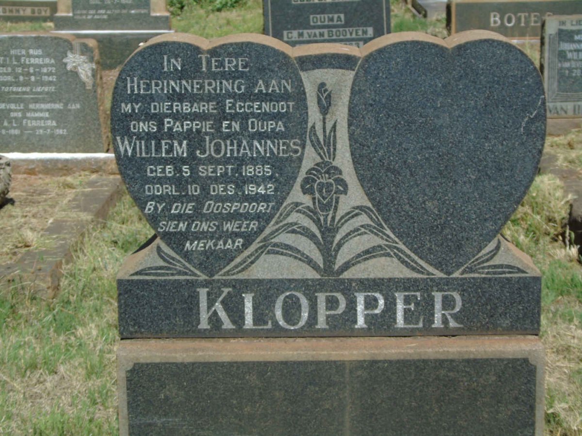 KLOPPER Willem Johannes 1885-1942