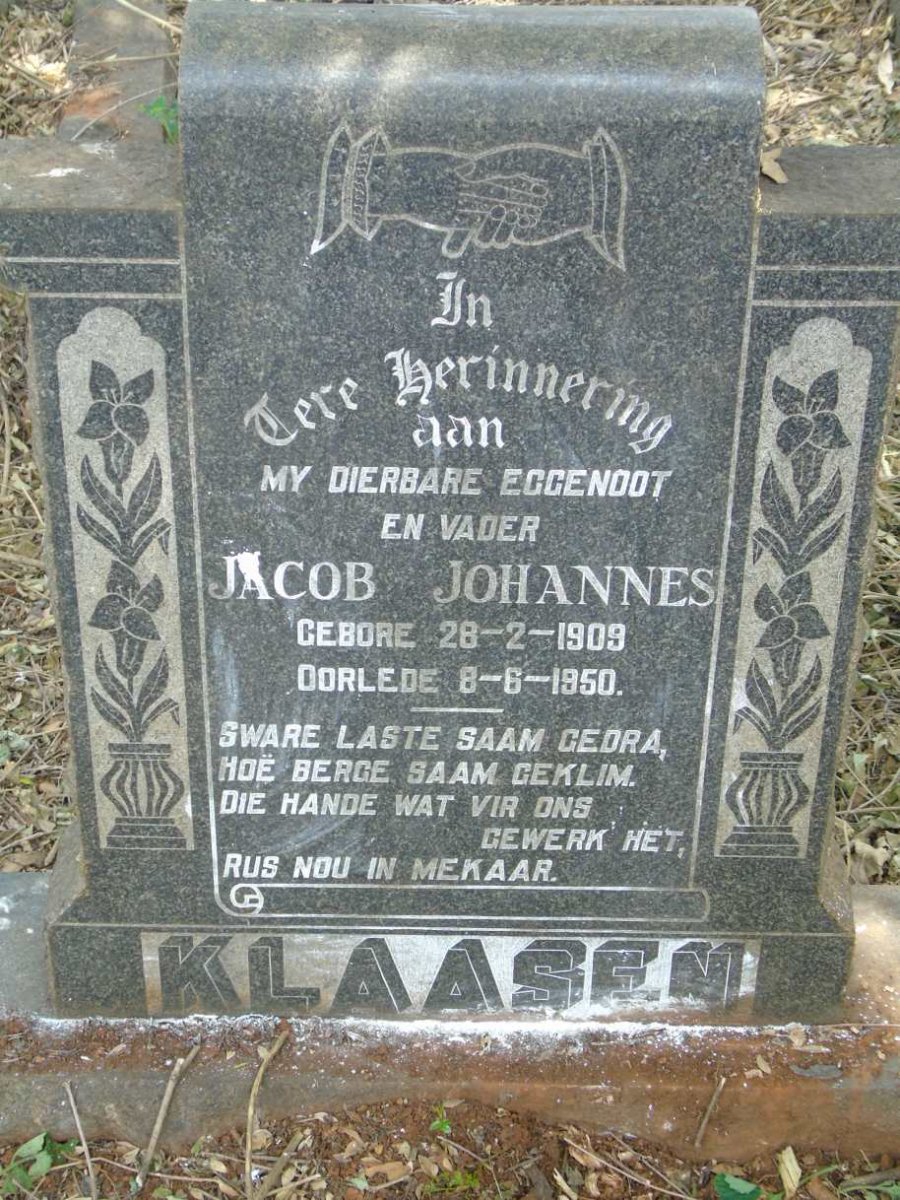 KLAASEN Jacob Johannes 1909-1950