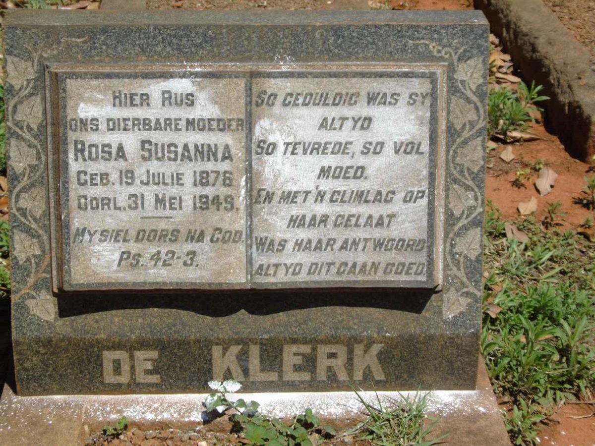 KLERK Rosa Susanna, de 1876-1949 
