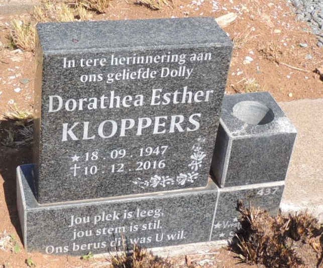 KLOPPERS Dorathea Esther 1947-2016