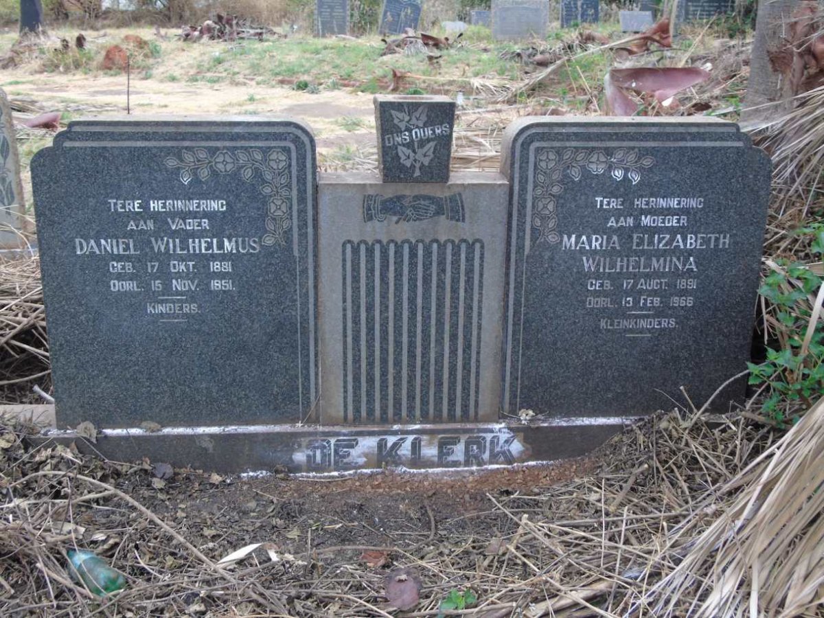 KLERK Daniel Wilhelmus, de 1881-1951 & Maria Elizabeth Wilhelmina 1891-1966
