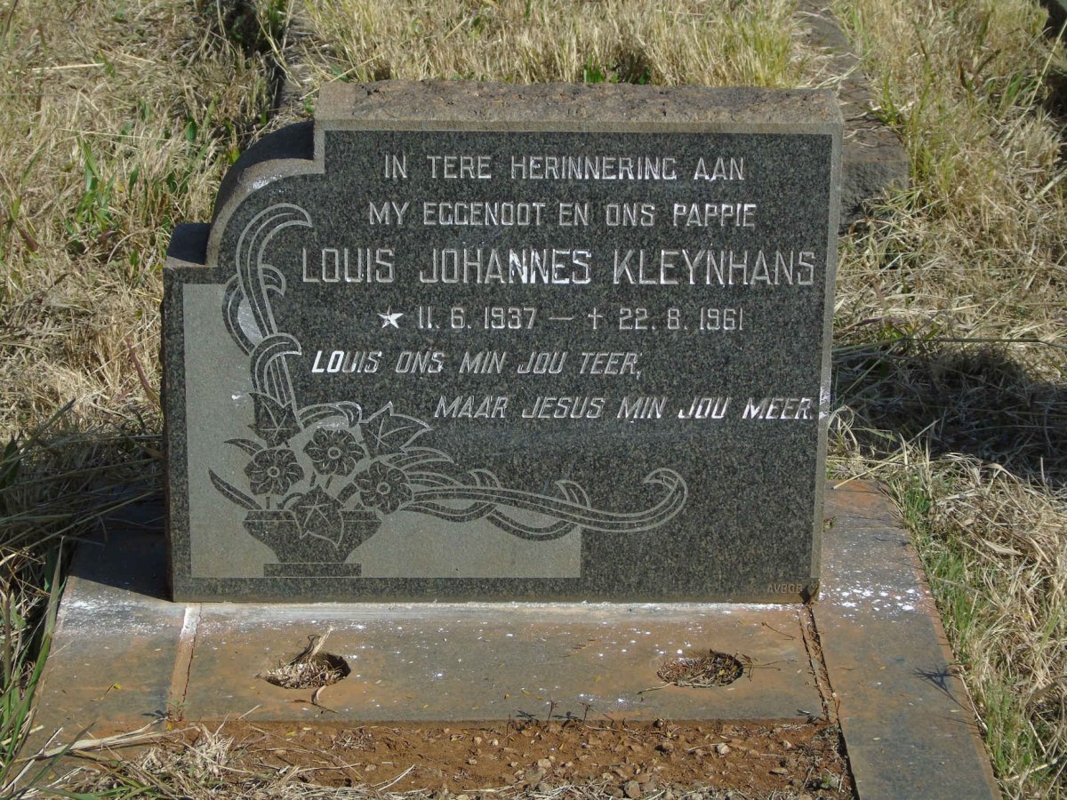 KLEYNHANS Louis Johannes 1937-1961