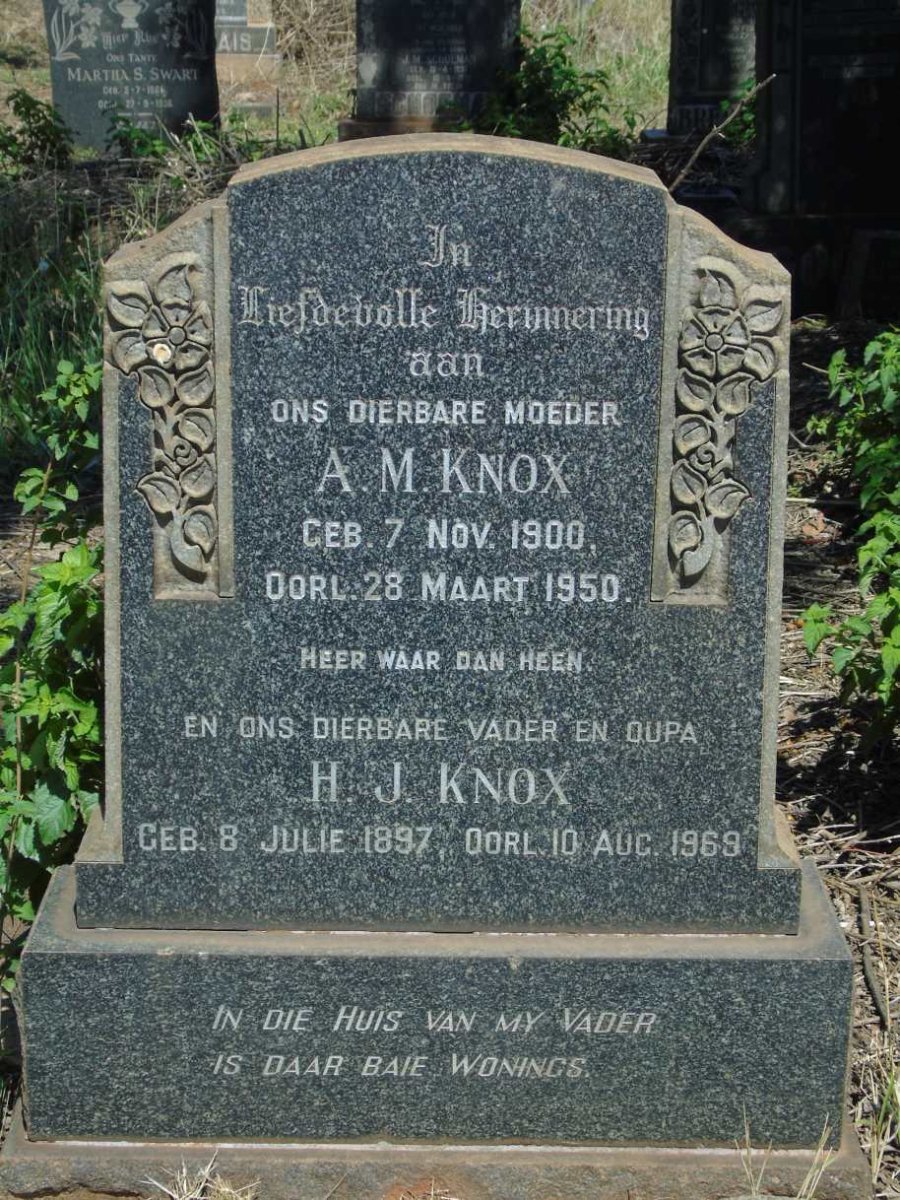 KNOX H.J. 1897-1969 & A.M. 1900-1950