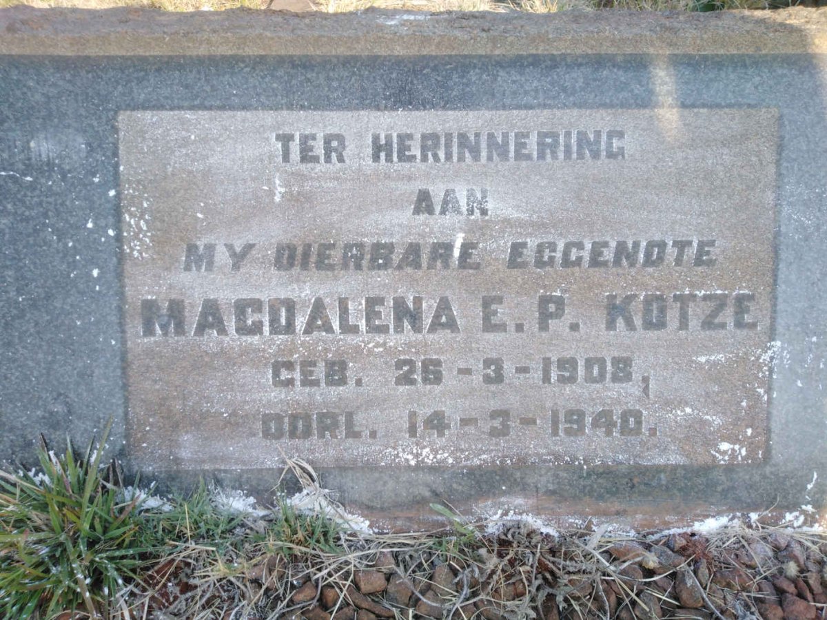 KOTZE Magdalena Elizabeth Petronella nee VERRYNE 1908-1940