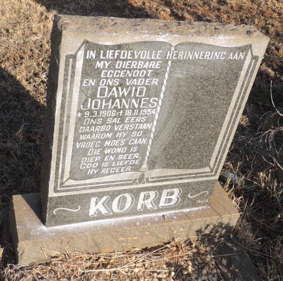 KORB Dawid Johannes 1906-1954