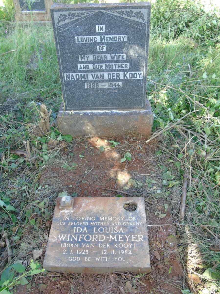 KOOY Naomi, van der 1886-1944 :: MEYER Ida Louisa, SWINFORD nee VAN DER KOOY 1925-1984