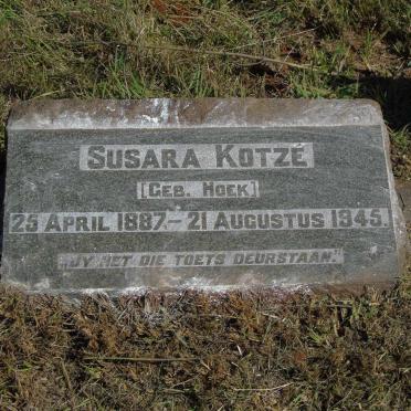 KOTZE Susara nee HOEK 1887-1945