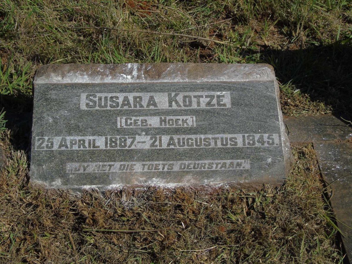 KOTZE Susara nee HOEK 1887-1945