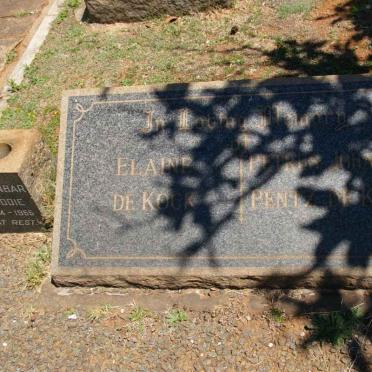 KOCK Petrus Pentz, de & Elaine :: MOODIE N. Dunbar 1884-1955