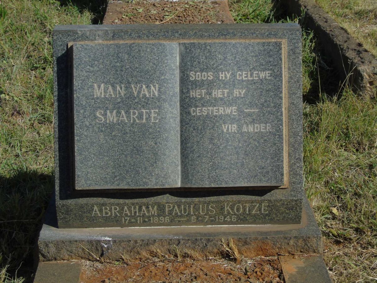 KOTZE Abraham Paulus 1896-1946