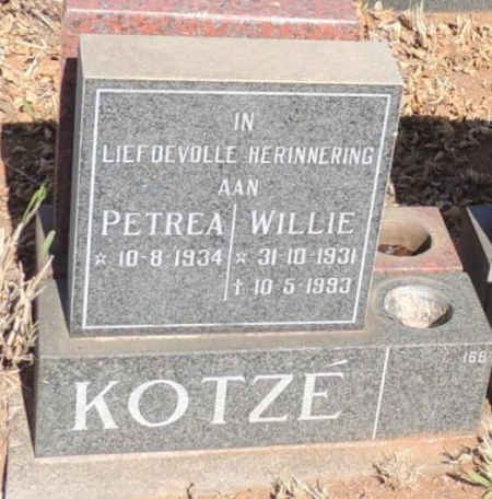 KOTZE Willie 1931-1993 & Petrea 1934- 