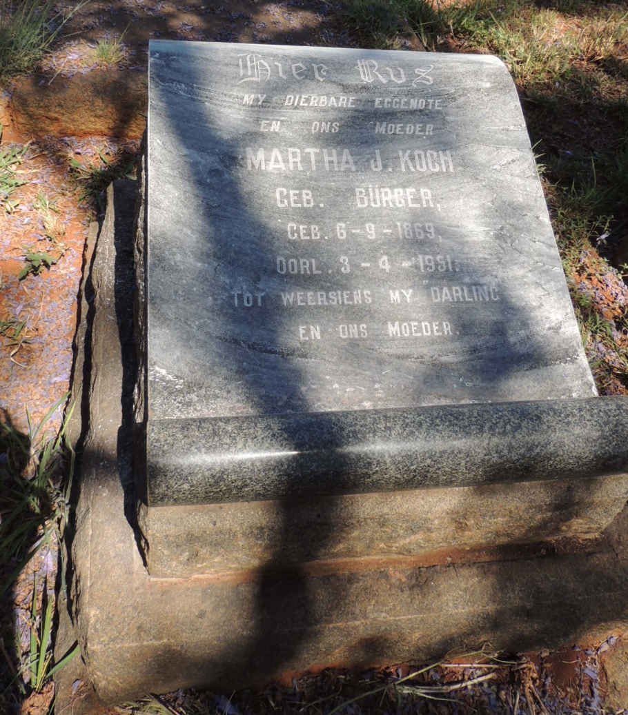 KOCH Martha J. nee BURGER 1869-1951