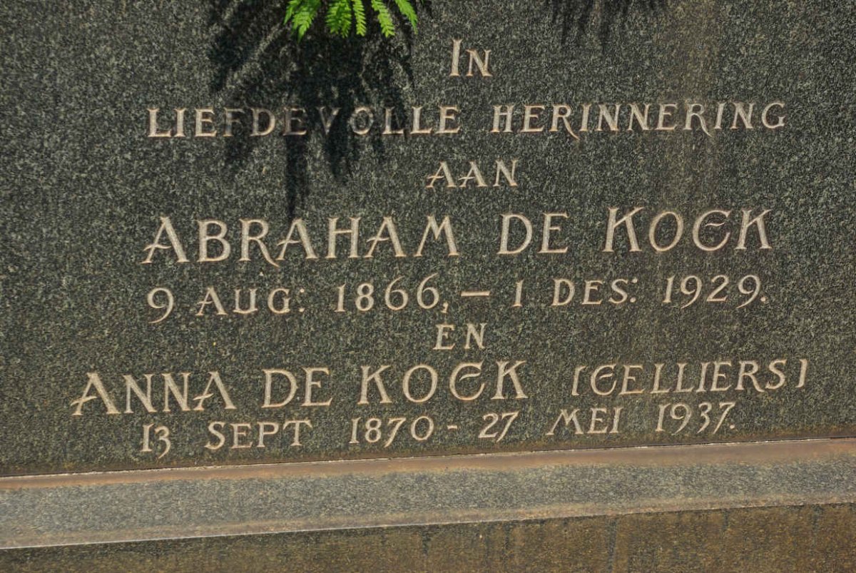 KOCK Abraham, de 1866-1929 &amp; Anna CELLIERS 1870-1937