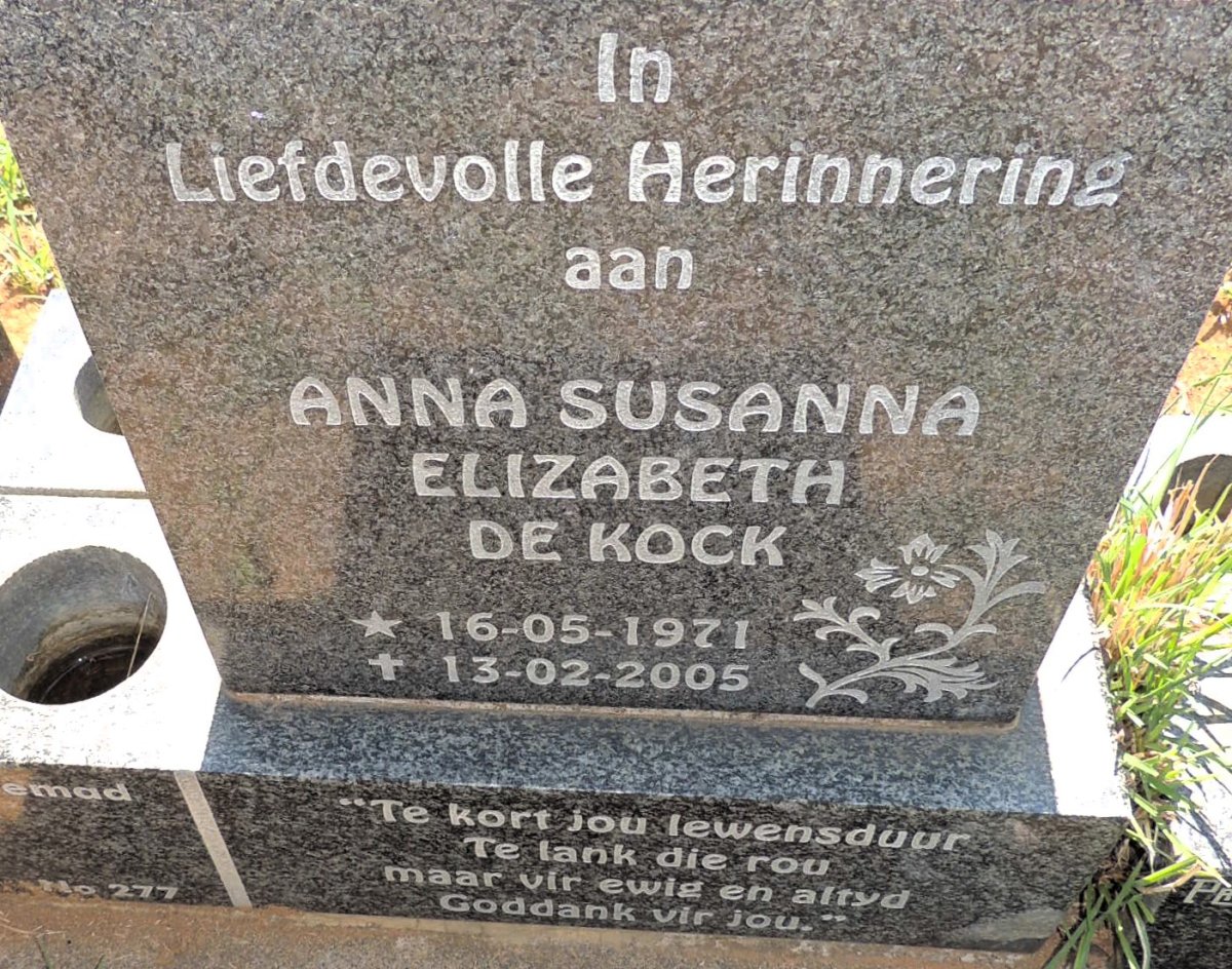 KOCK Anna Susanna Elizabeth, de 1971-2005