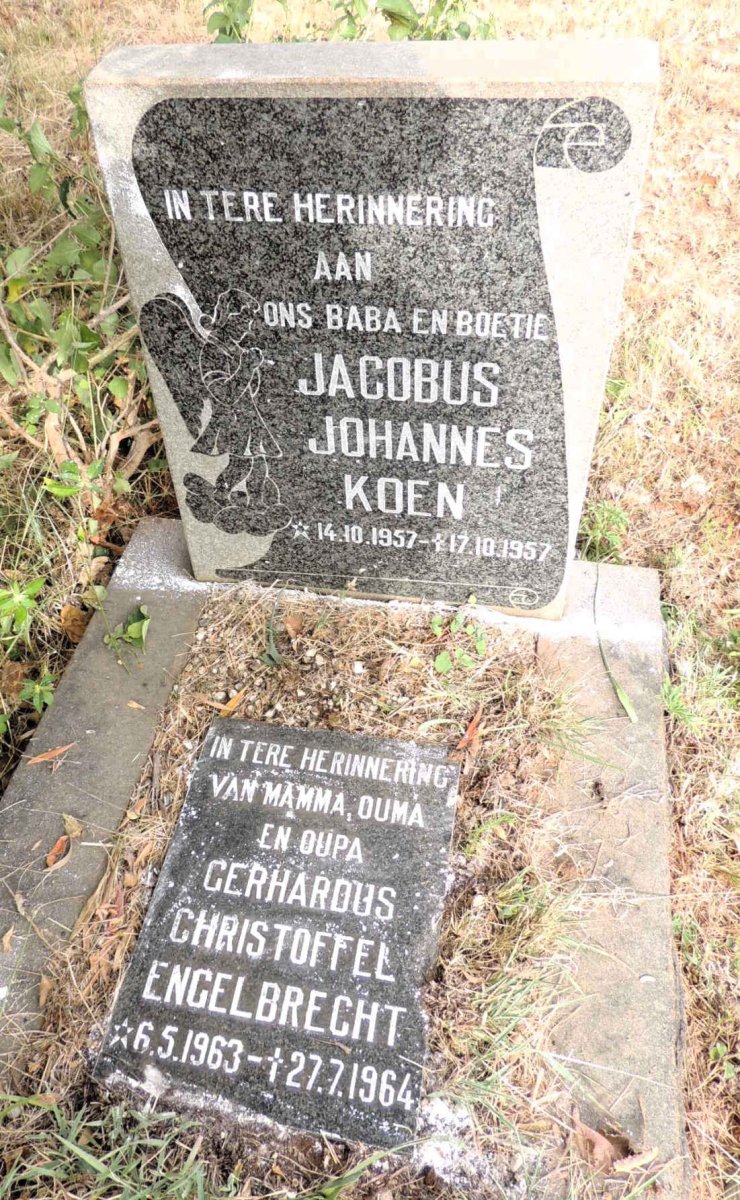 KOEN Jacobus Johannes 1957-1957 :: ENGELBRECHT Gerhardus Christoffel 1963-1964