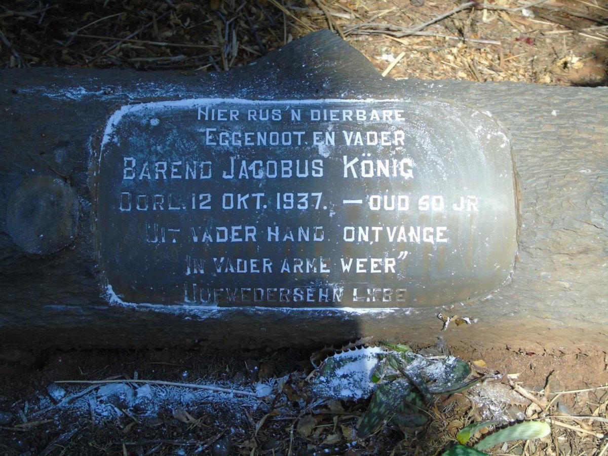 KONIG Barend Jacobus -1937