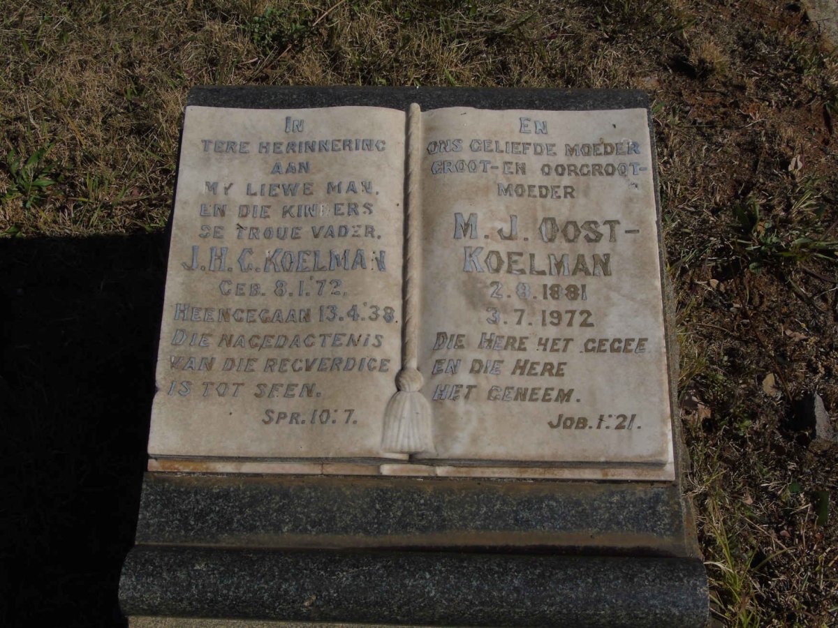 KOELMAN J.H.G. 1872-1938 &amp; M.J. OOST- 1881-1972