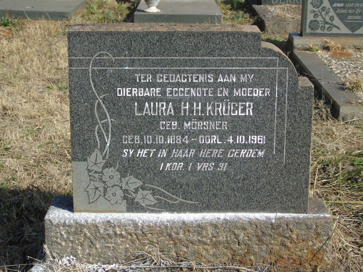 KRUGER Laura H.H. nee MORSNER 1884-1961