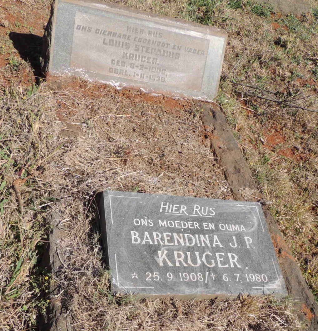 KRUGER Louis Stephanus 1906-1939 &amp; Barendina J.P. 1908-1980