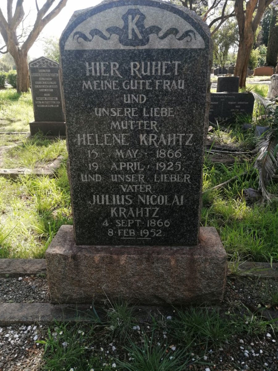 KRAHTZ Julius Nicolai 1866-1952 &amp; Helene 1866-1925