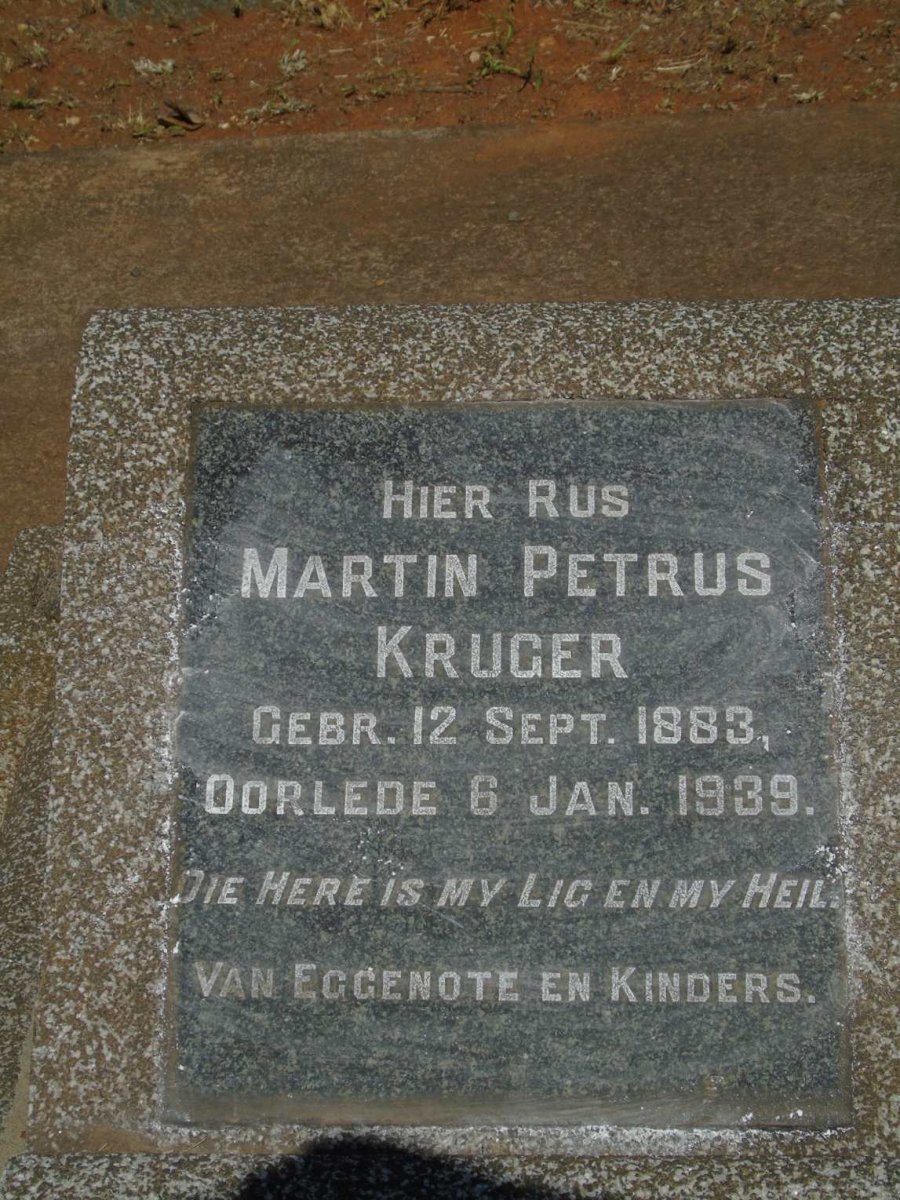 KRUGER Martin Petrus 1883-1939