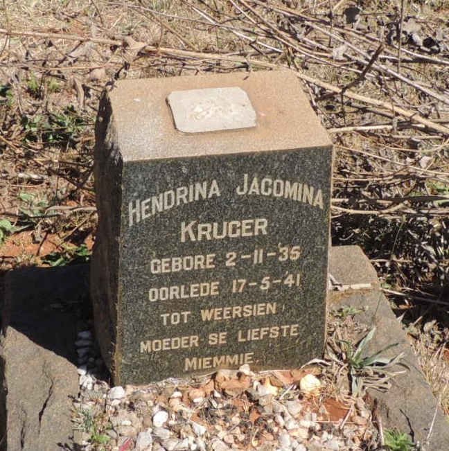 KRUGER Hendrina Jacomina 1935-1941