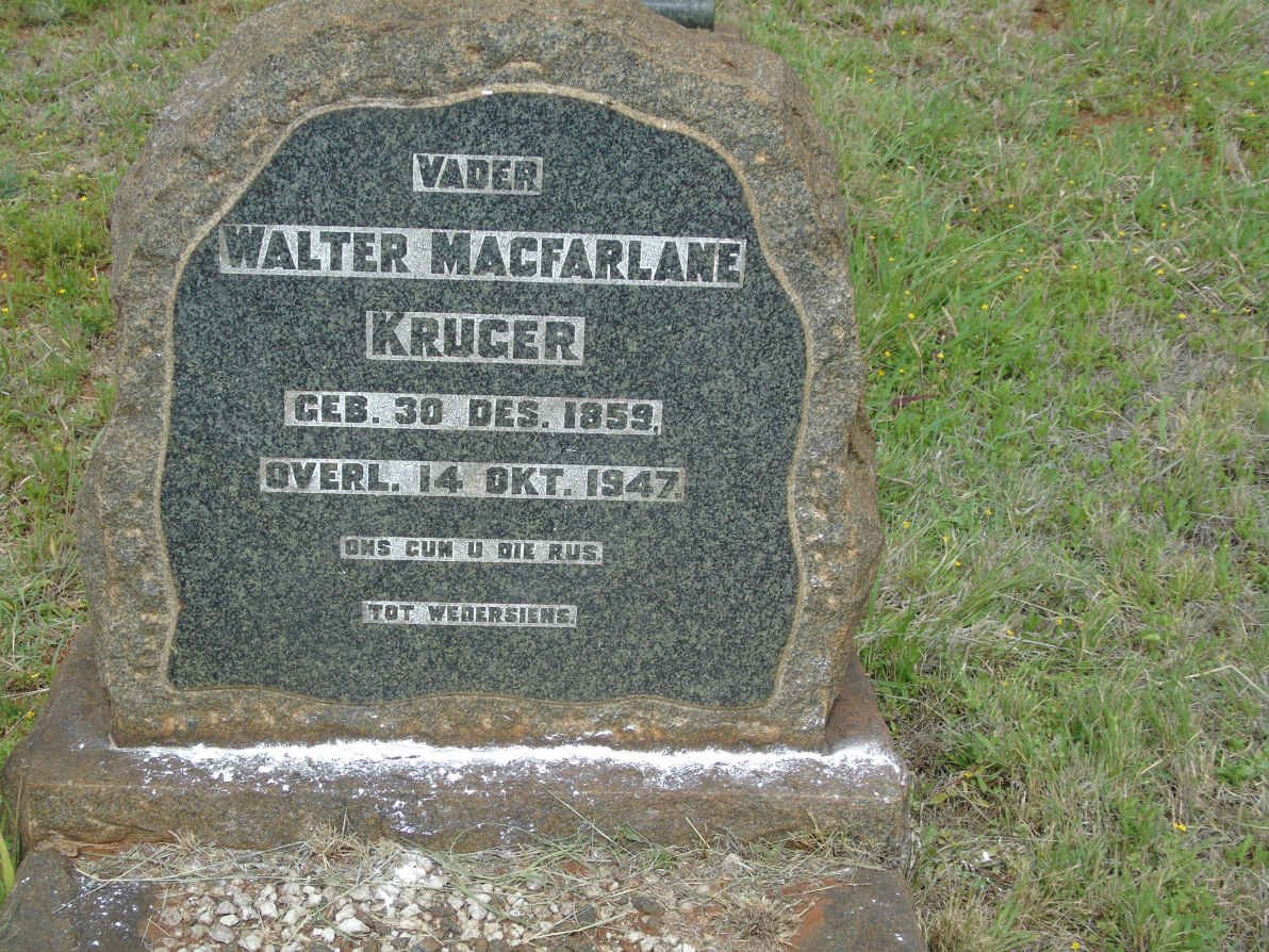KRUGER Walter Macfarlane 1859-1947