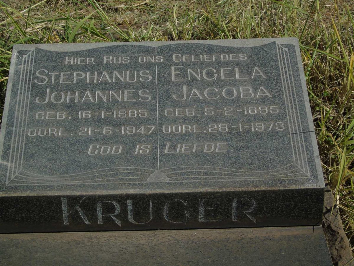 KRUGER Stephanus Johannes 1885-1947 & Engela Jacoba 1895-1973