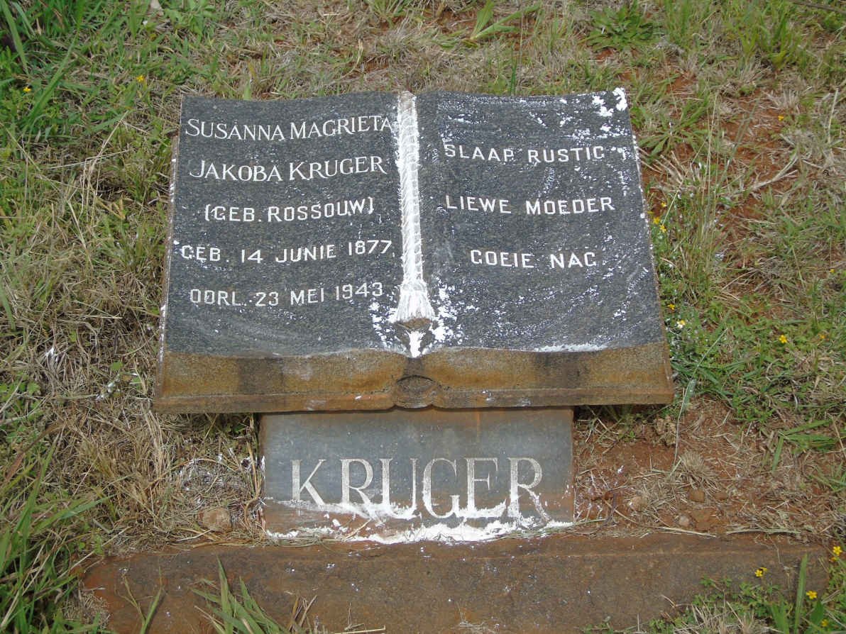 KRUGER Susanna Magrietha Jakoba nee ROSSOUW 1877-1943