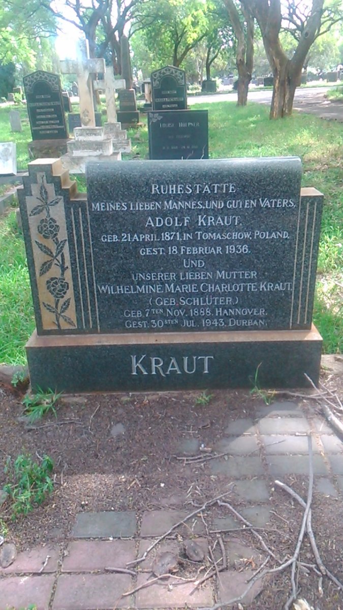 KRAUT Adolf 1871-1936 &amp; Wilhelmine Marie Charlotte SCHLÜTER 1888-1943