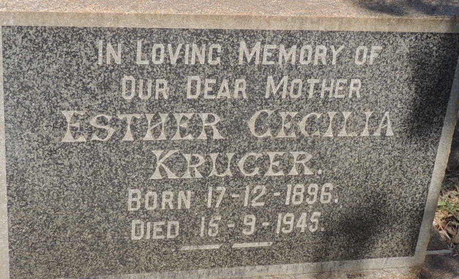 KRUGER Esther Cecilia 1896-1945