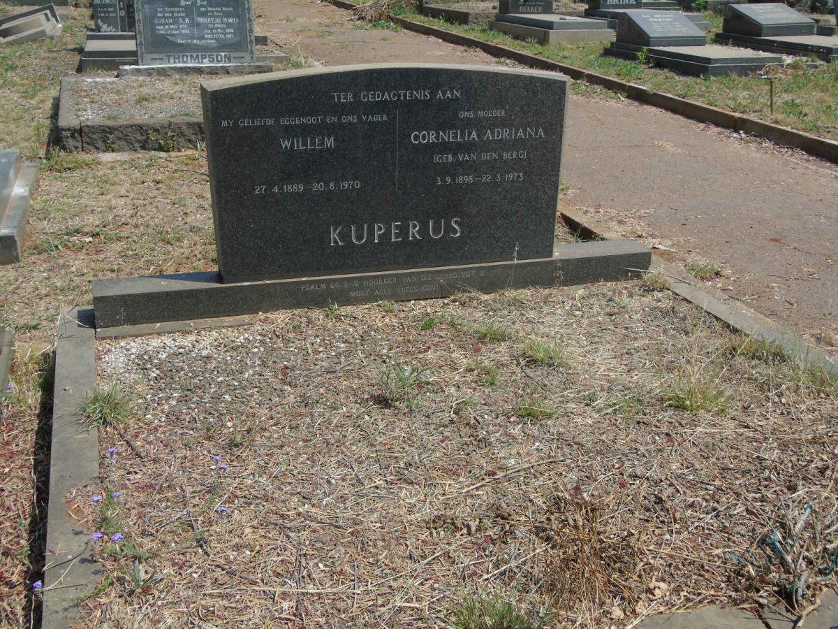 KUPERUS Willem 1889-1970 &amp; Cornelia Adriana VAN DEN BERG 1898-1973