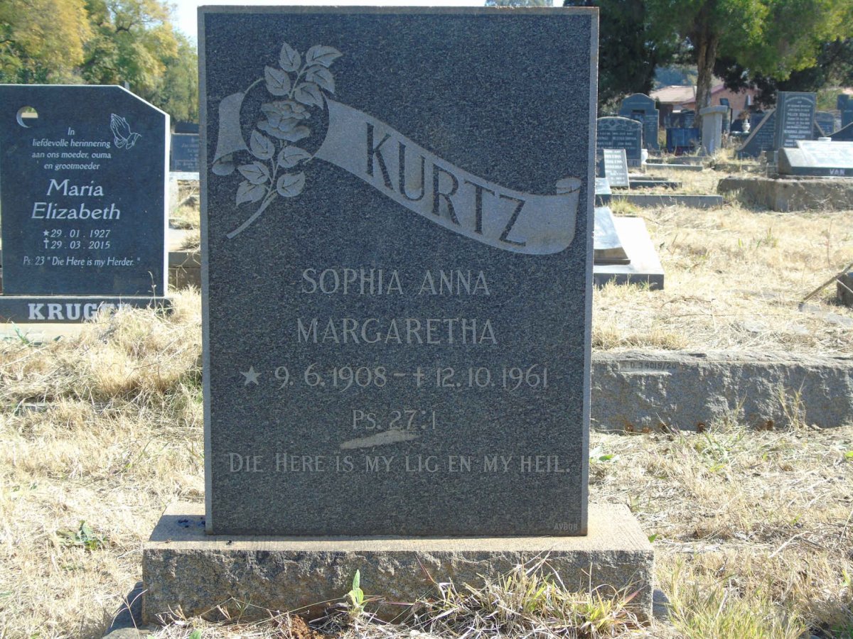 KURTZ Sophia Anna Margaretha 1908-1961