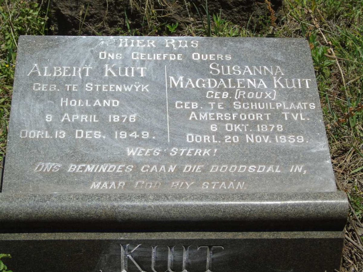 KUIT Albert 1876-1949 & Susanna Magdalena ROUX 1878-1959