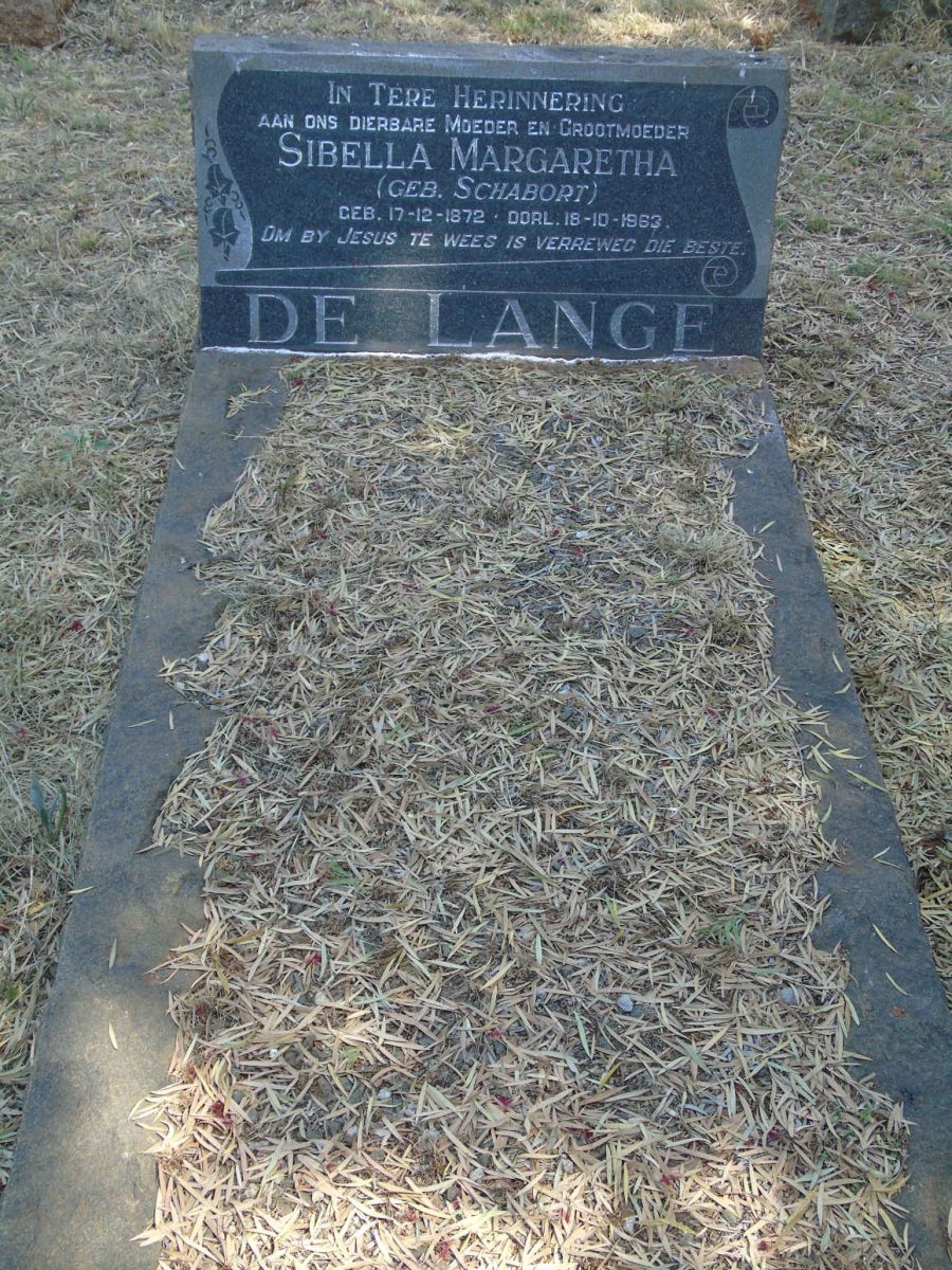 LANGE Sibella Margaretha, de nee SCHABORT 1872-1963