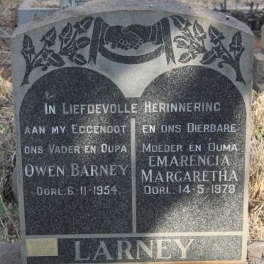 LARNEY Owen Barney -1954 & Emarencia Margaretha -1979 :: BLAKE Owen Robert 1943-2011_1