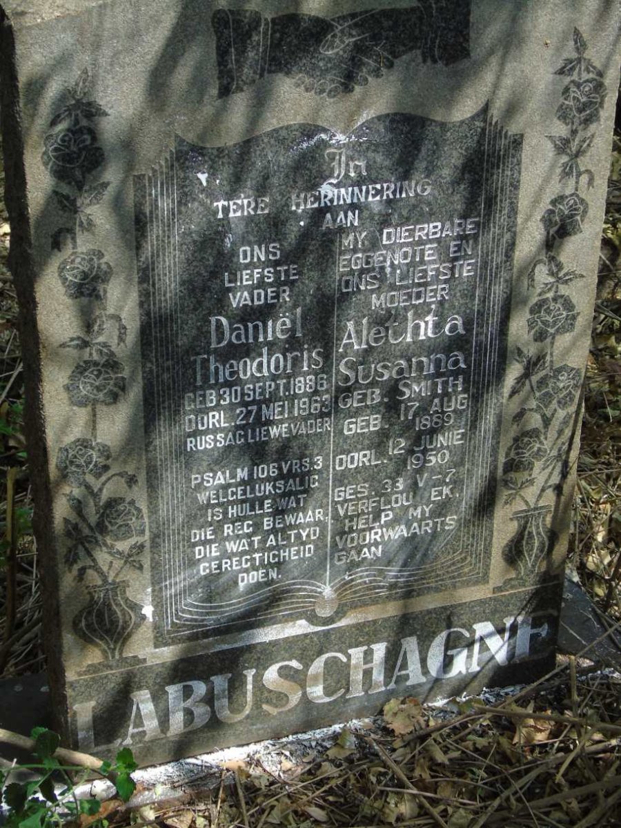 LABUSCHAGNE Daniel Theodoris 1886-1963 & Alethta Susanna SMITH 1889-1950