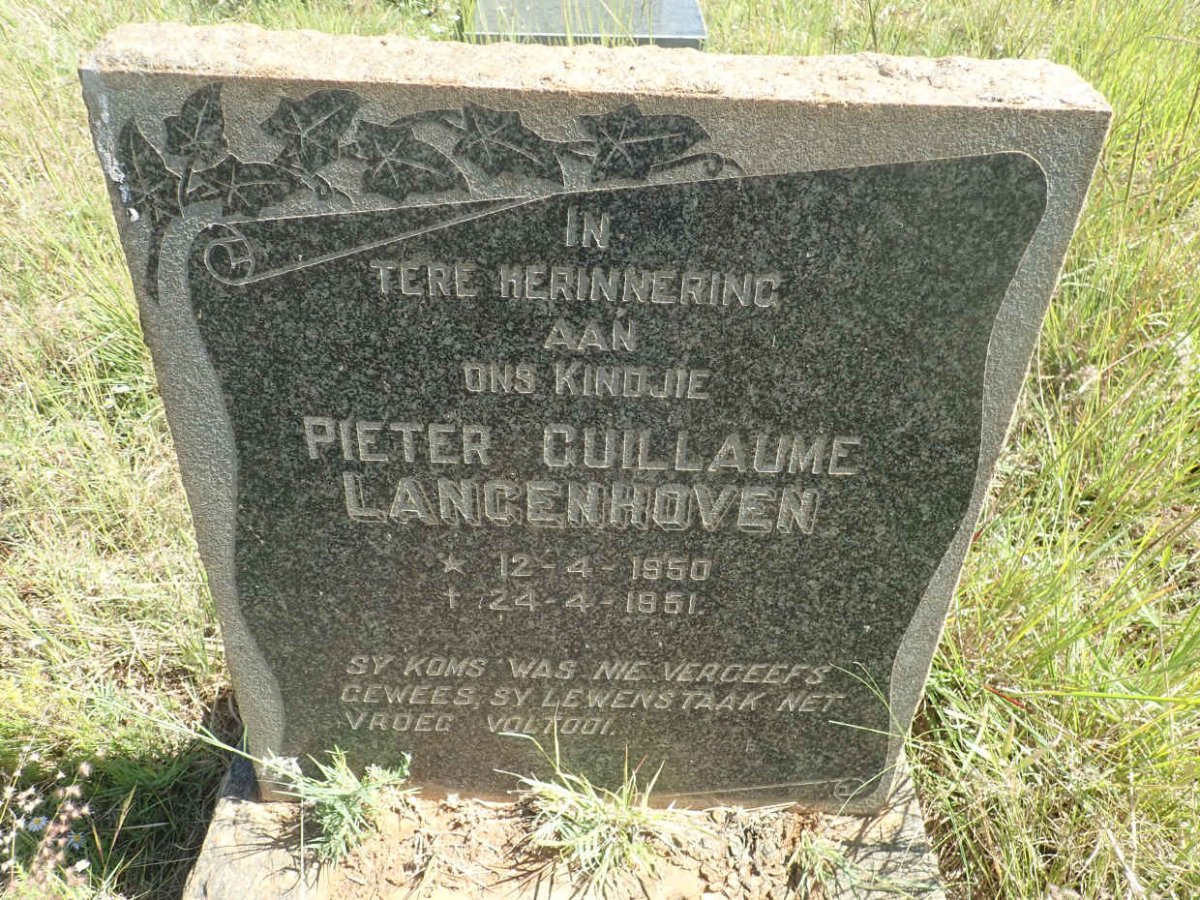 LANGENHOVEN Pieter Guillaume 1950-1951