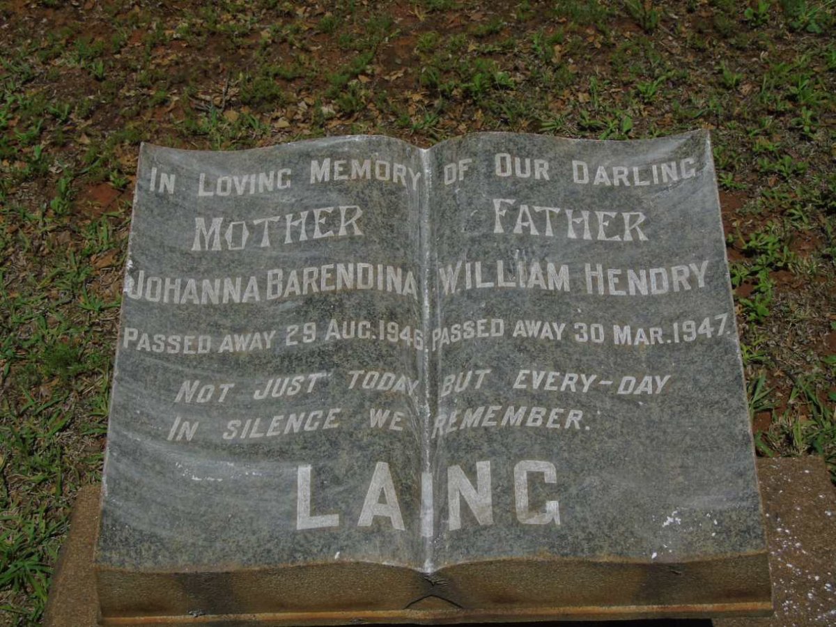 LAING William Henry -1947 & Johanna Barendina -1946